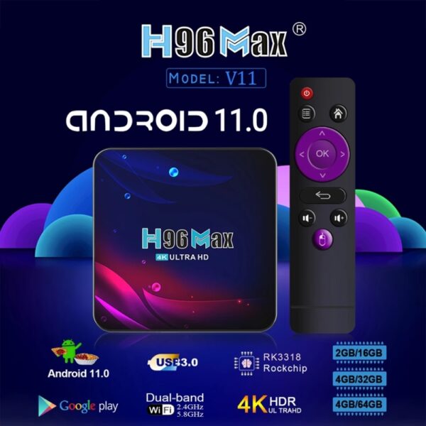 H96 max – Box TV Android 9.0 – 4 Giga RAM – 128 Giga Mémoire – Image 4